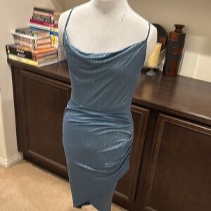 Elegant Blue Sleeveless Dress